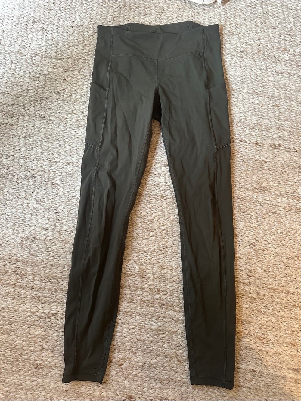 lululemon athletica Olive Green High-Rise Leggings with Side Pockets